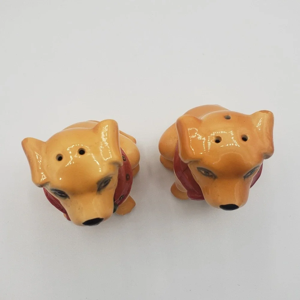 Holiday Time Golden Lab‎ Dog Salt And Pepper Shaker Set 3.5 Inches
